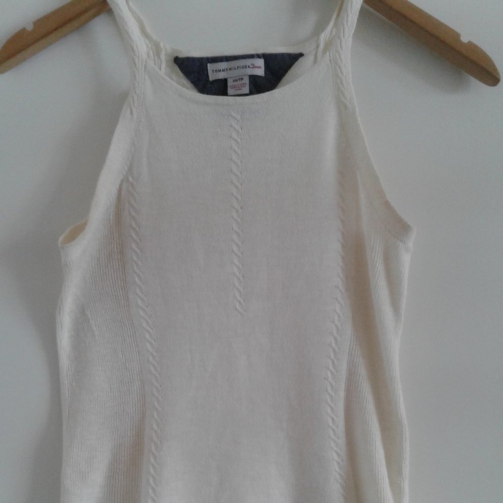 TOMMY HILFIGER Denim - Cream Tank Size (XS) - Perfect for Spring